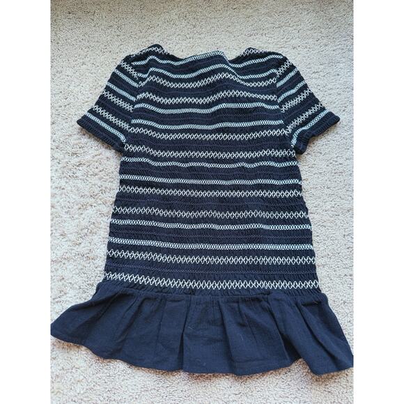 Anthropologie Meadow Rue Black Small Blouse Ruffled Feminine Minimal Romantic - Picture 3 of 4